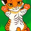 Adorable Cute Baby Tiger paint by numbers