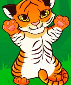 Adorable Cute Baby Tiger paint by numbers