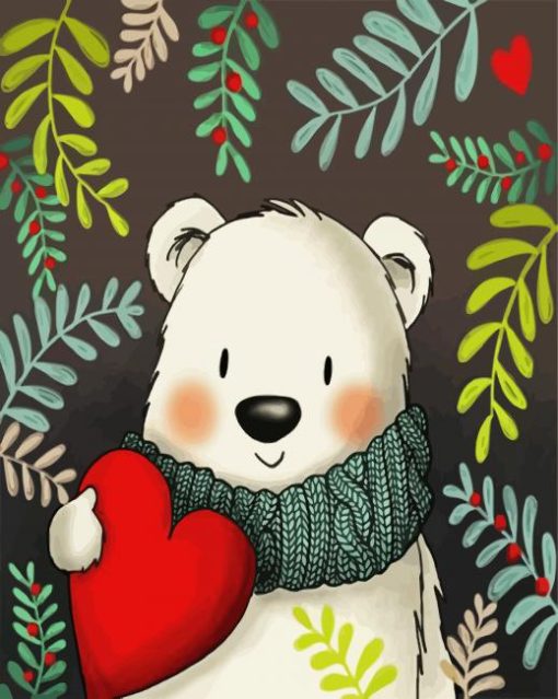 Cute White Bear paint by number