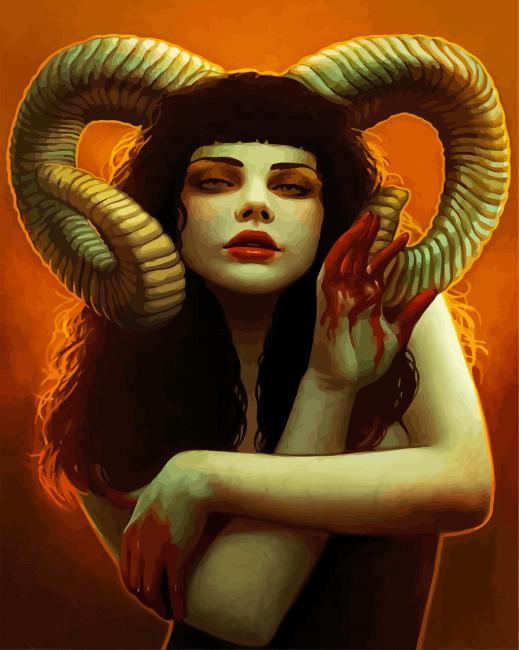 Dangerous Devil Lady paint by number