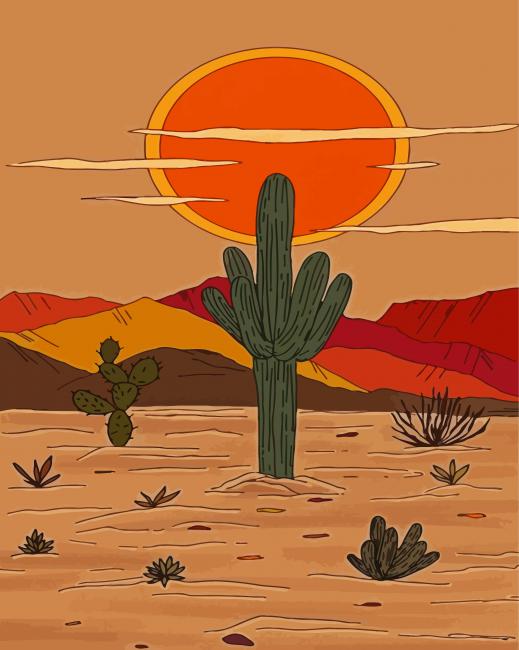 Desert Landscape paint by numbers