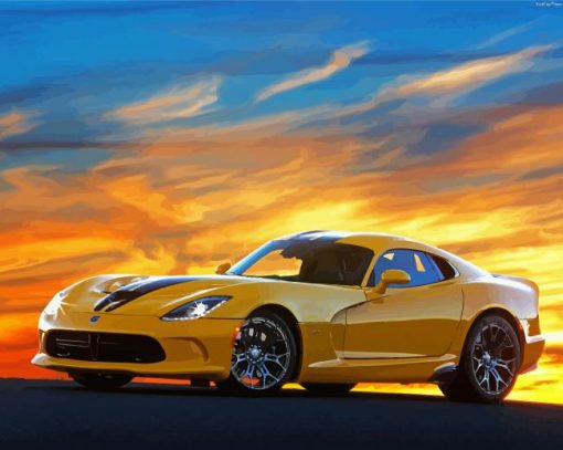Dodge Viper Yellow Car paint by numbers
