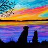 Dog And Cat Silhouette paint by numbers