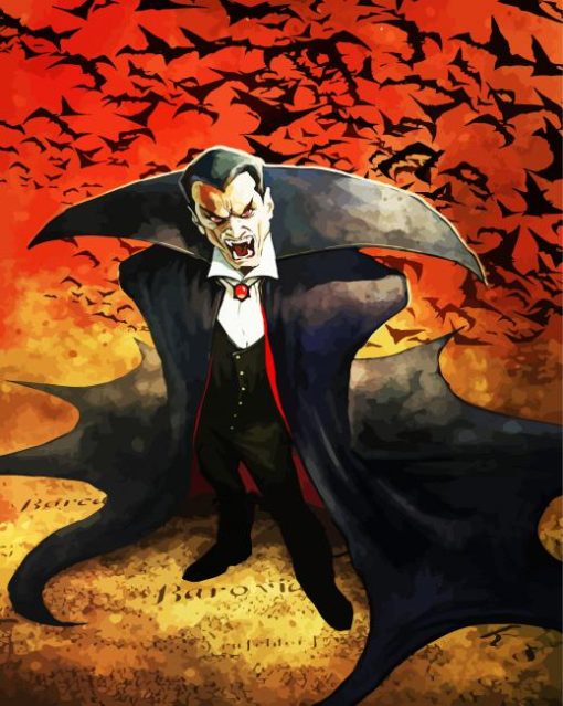 Dracula Man Art paint by numbers