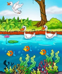 Ducks And Fishes paint by numbers