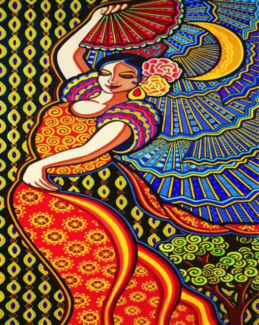 Flamenco Catrina Art paint by numbers