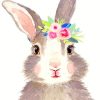 Adorable Floral Bunny paint by numbers