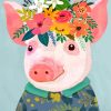 Floral Pig paint by number