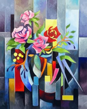 Aesthetic Cubism Flowers Art paint by numbers