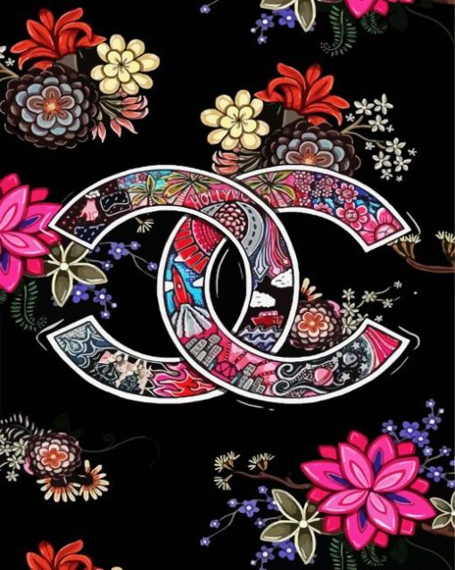 Floral Chanel Logo paint by numbers