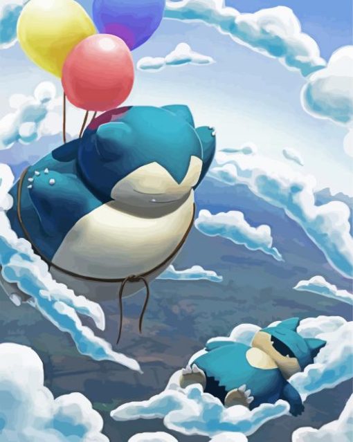 Flying Snorlax Animation paint by numbers