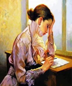 Young Girl Writing A Letter paint by numbers