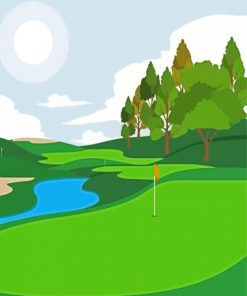 Golf Landscape Animation paint by numbers