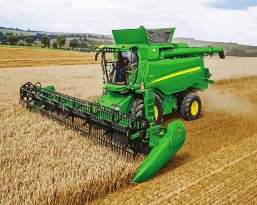 Green Huge Combine paint by numbers