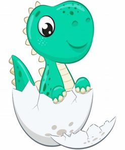 Adorable Baby Dinosaur paint by numbers
