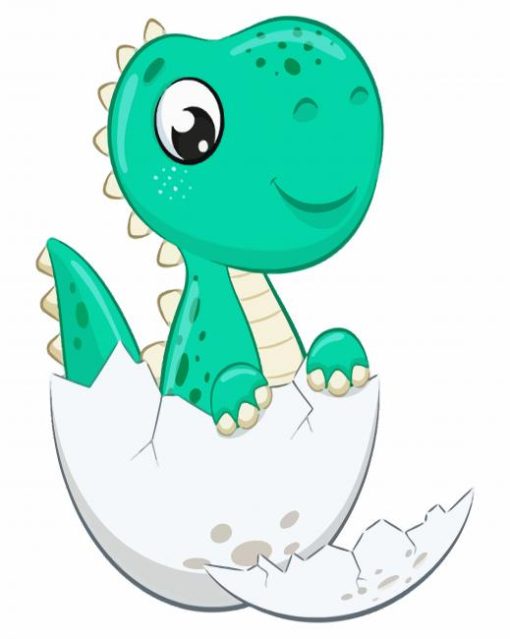 Adorable Baby Dinosaur paint by numbers