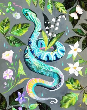 Green Snake Animal paint by numbers