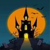 Aesthetic Halloween Scary Castle paint by numbers