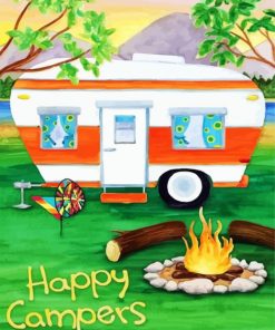 Happy Camping paint by number