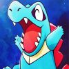 Happy Totodile Pokemon paint by numbers