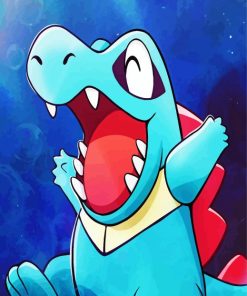 Happy Totodile Pokemon paint by numbers