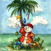 Hawaiian Snowman In Small Island paint by numbers