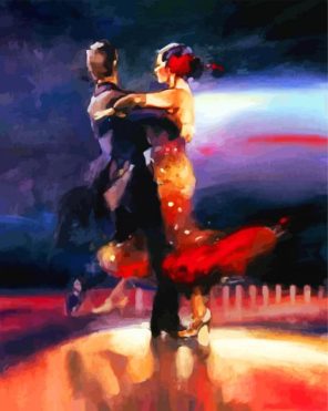 Impressionist Couple Dancers paint by numbers
