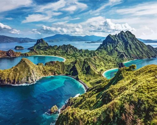 Komodo Island Indonesia Seascape paint by numbers