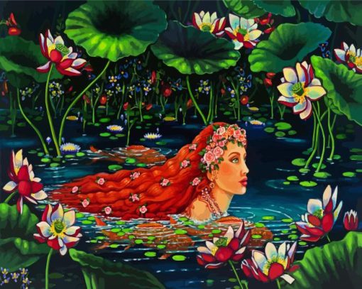 Lotus Mermaid Art paint by numbers