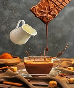 Delicious Milk And Chocolate Splash paint by numbers