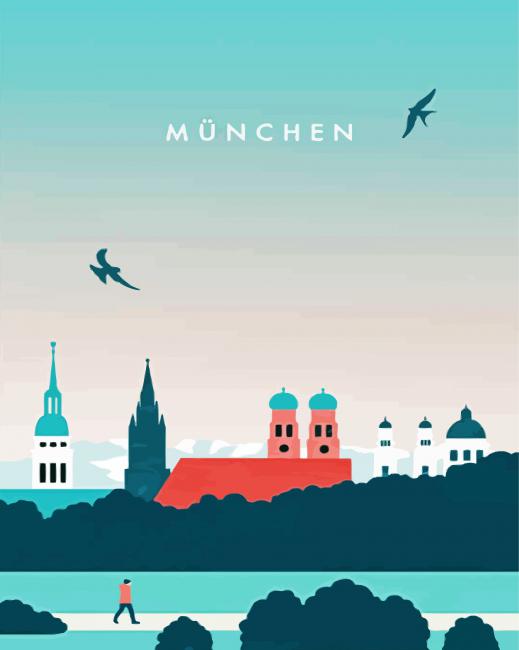 Munich Poster Germany paint by numbers