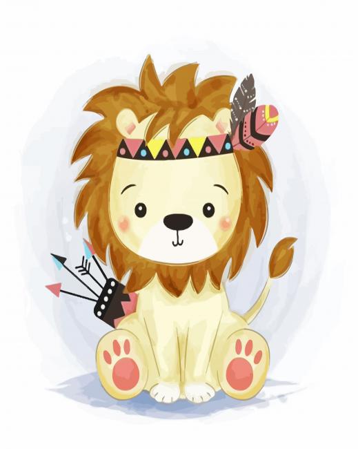 Cute Native Baby Lion paint by numbers