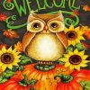 Cute Owls With Pumpkins paint by numbers