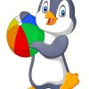 Penguin And Ball paint by number