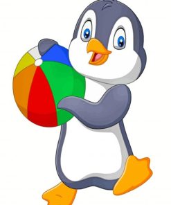 Penguin And Ball paint by number