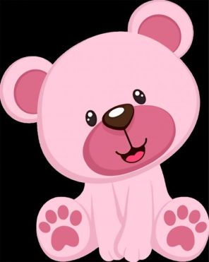 Adorable Pink Teddy Bear paint by numbers