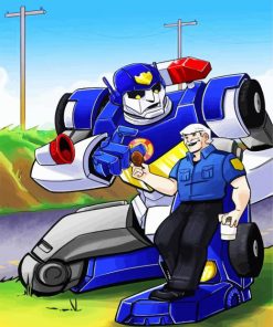 Police Transformer Anime paint by numbers