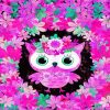 Cute Purple Owl With Flowers paint by numbers