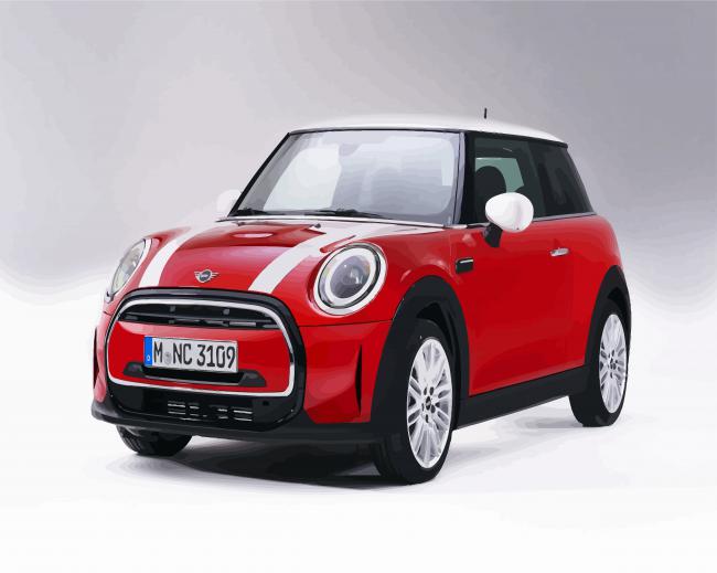 Red Mini Couper paint by numbers
