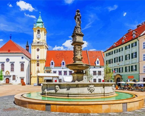 Rolands Fountain Slovakia paint by numbers