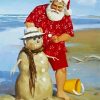 Santa Enjoying The Summer paint by numbers