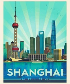 Shanghai China Poster paint by numbers