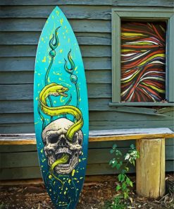 Skull Surfboard paint by numbers