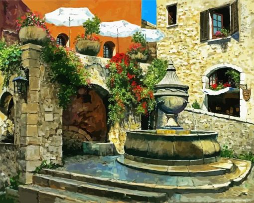 Aesthetic St Paul Vence France paint by numbers
