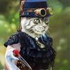 Aesthetic Steampunk Cat paint by numbers