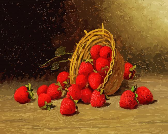 Basket Full Of Strawberries paint by numbers