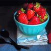 Red Strawberries In Bowl paint by numbers