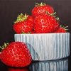 Strawberries Fruit Illustration paint by numbers