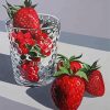Strawberry In Glass Cup paint y numbers