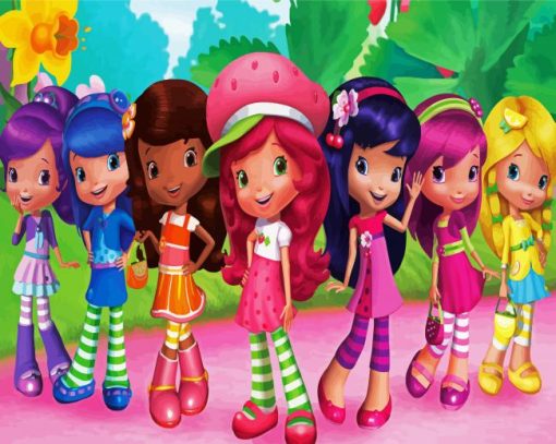 Strawberry Shortcake And Her Friends paint by numbers